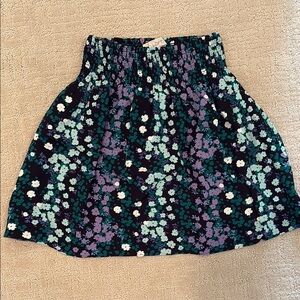 Petite Floral Smocked Pull On Skirt